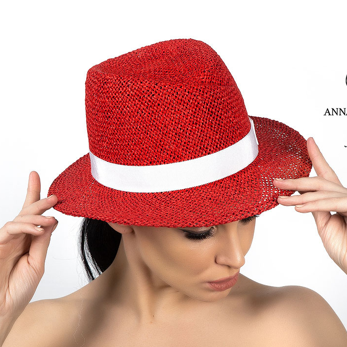 Летняя женская шляпа  красная купить в Москве, шляпки Анна Андриенко СПб