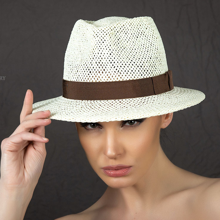 Летняя женская шляпа федора айвори, Анна Андриенко, купить летнюю шляпу в Москве, купить летнюю шляпу Спб