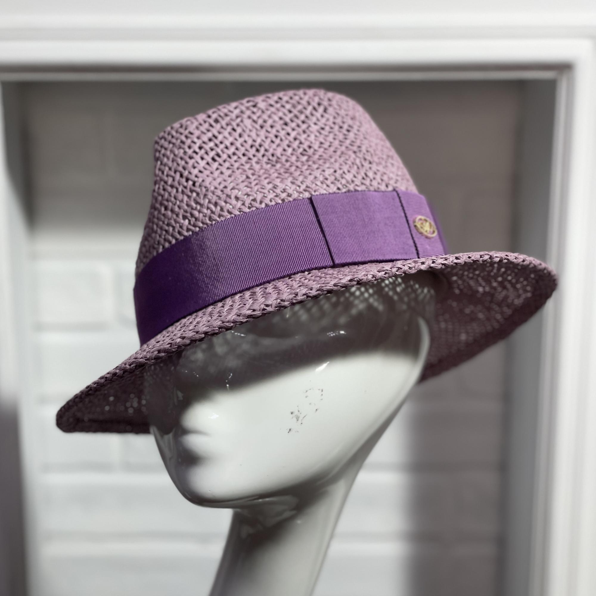 Летняя женская шляпа федора сиреневая, Анна Андриенко, купить летнюю шляпу в Москве, купить летнюю шляпу Спб