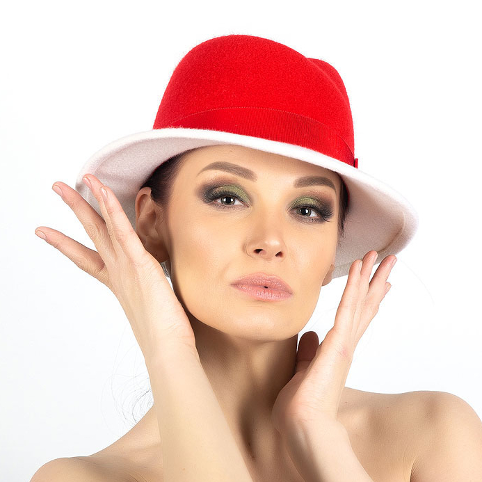 двухцветная шляпа, купить шляпу, купить фетровую шляпу, купить женскую шляпу, модная шляпа, голубая шляпа, коричневая шляпа, классическая шляпа, шляпа с полями, весенняя шляпа, осенняя шляпа, зимняя шляпа