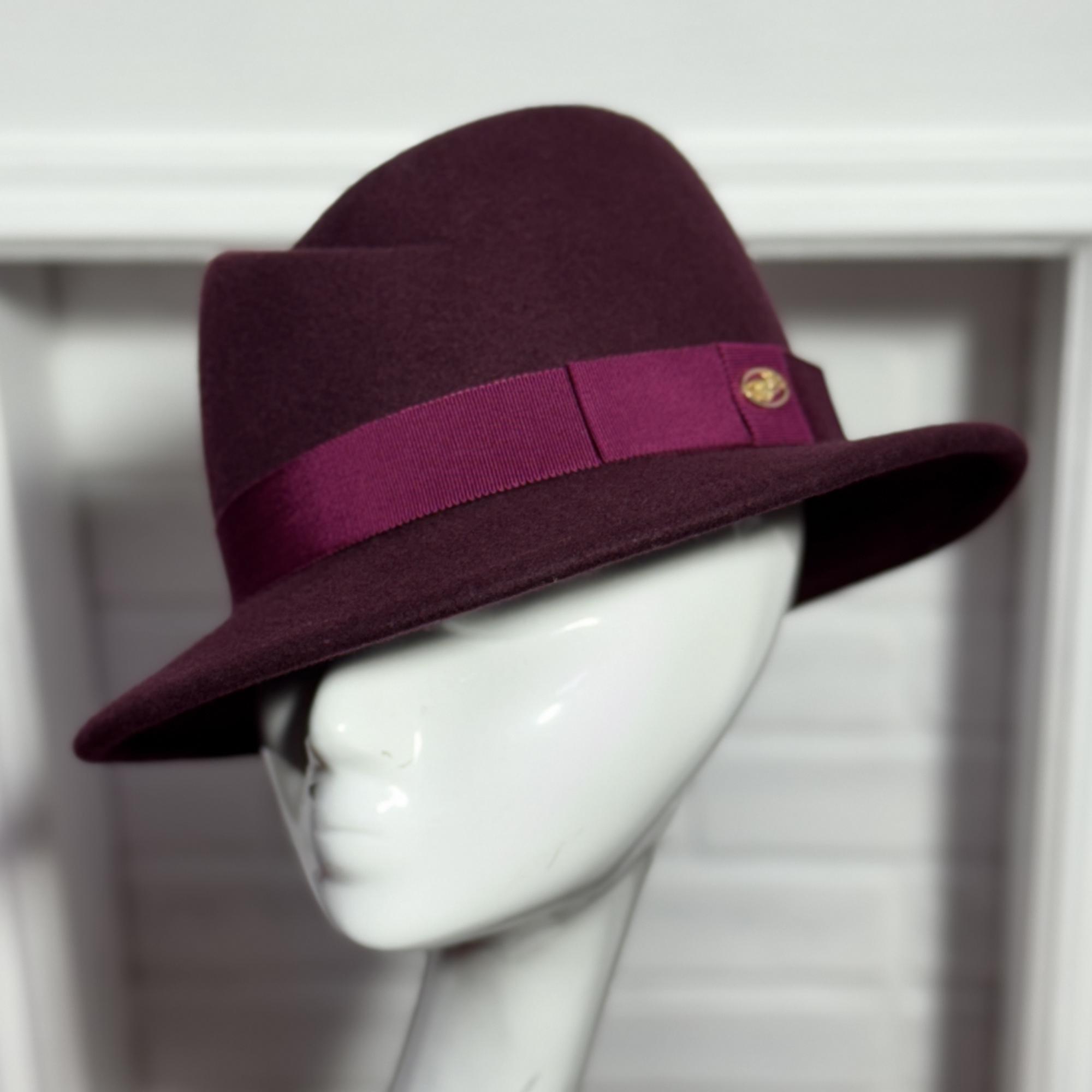 фетровая шляпа, шляпа из фетра, купить шляпу, классическая шляпа, Анна Андриенко, женская шляпа, осенняя шляпа, шляпа цвета марсала, зимняя шляпа, весенняя шляпа, шляпа с полями