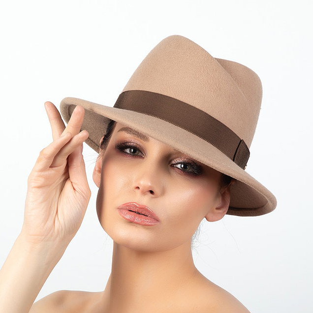 фетровая шляпа, шляпа из фетра, купить шляпу, классическая шляпа, Анна Андриенко, женская шляпа, осенняя шляпа, шляпа бежевого цвета, зимняя шляпа, весенняя шляпа, шляпа с полями