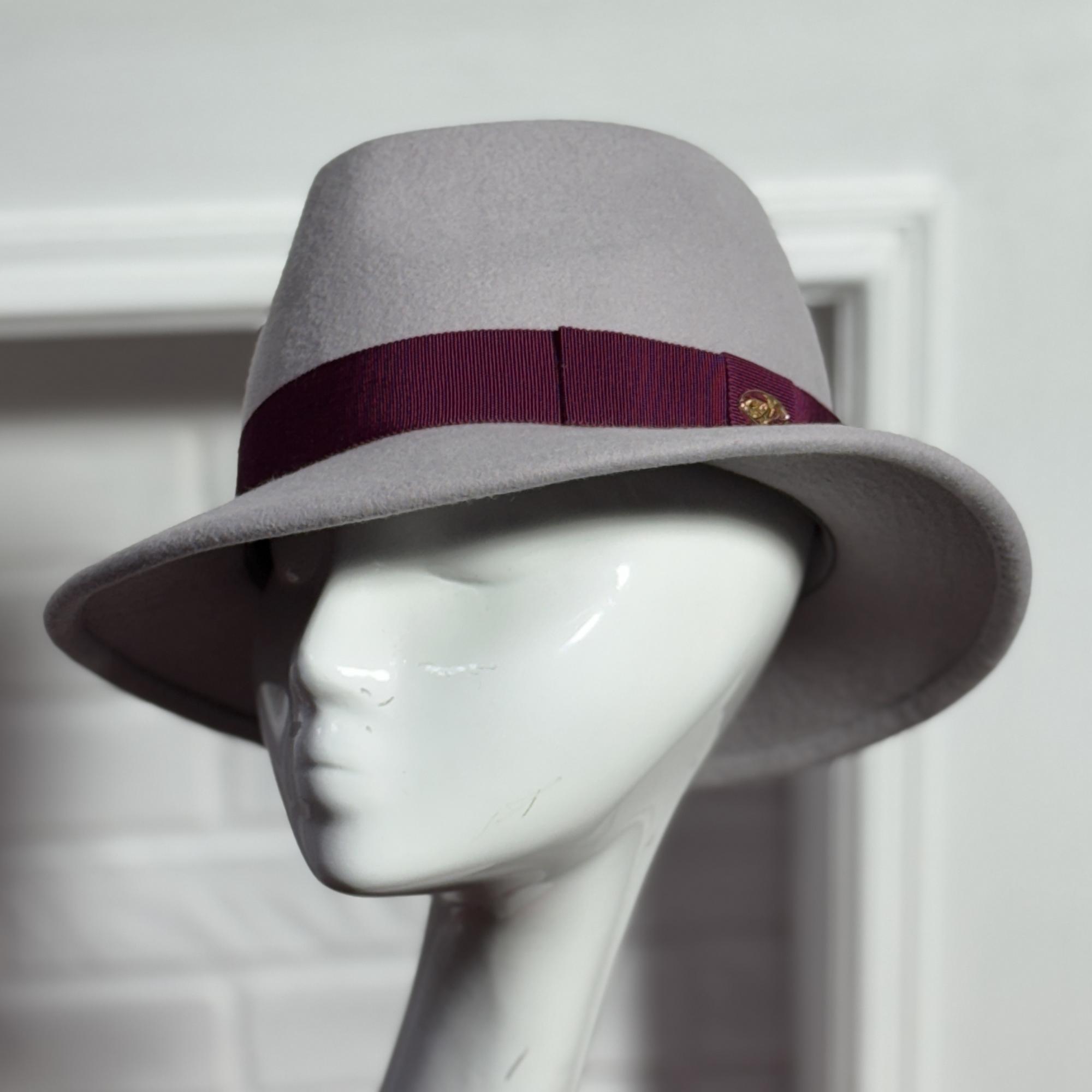 фетровая шляпа, шляпа из фетра, купить шляпу, классическая шляпа, Анна Андриенко, женская шляпа, осенняя шляпа, светло-серая шляпа, зимняя шляпа, весенняя шляпа, шляпа с полями