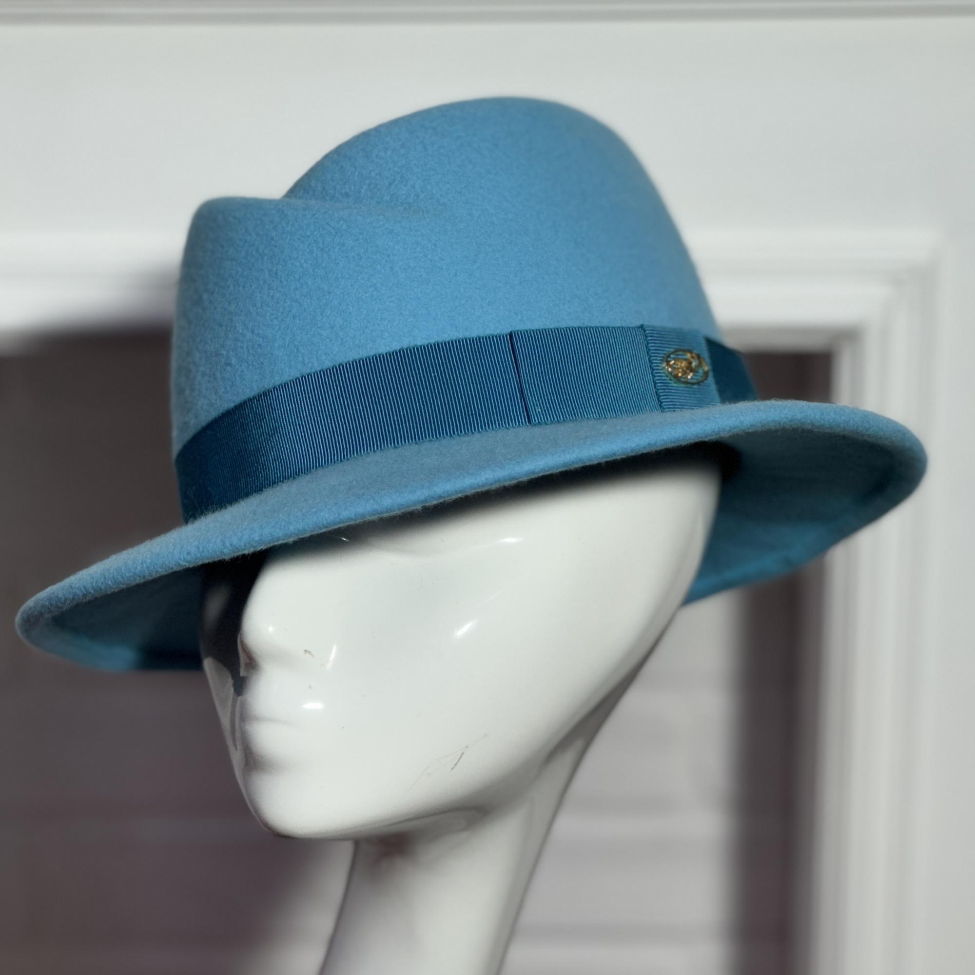 фетровая шляпа, шляпа из фетра, купить шляпу, классическая шляпа, Анна Андриенко, женская шляпа, осенняя шляпа, шляпа бирюзового цвета, зимняя шляпа, весенняя шляпа, шляпа с полями