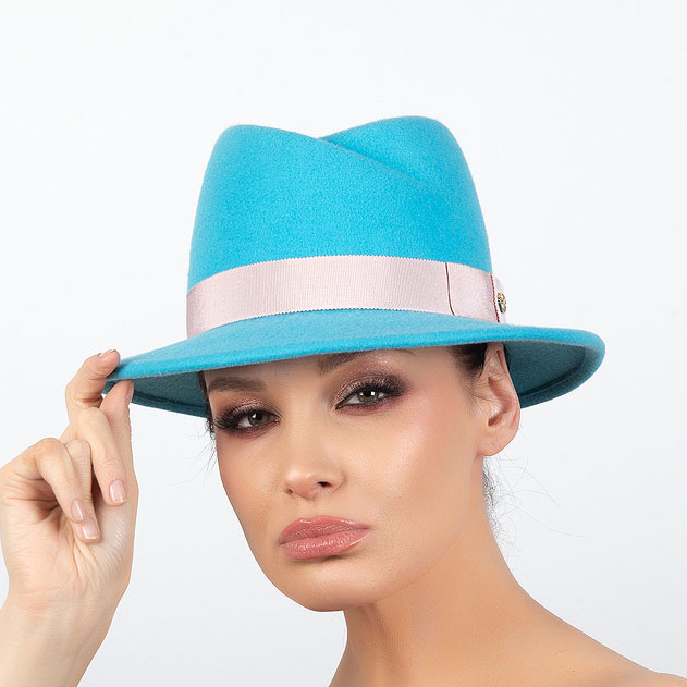 фетровая шляпа, шляпа из фетра, купить шляпу, классическая шляпа, Анна Андриенко, женская шляпа, осенняя шляпа, шляпа бирюзового цвета, зимняя шляпа, весенняя шляпа, шляпа с полями