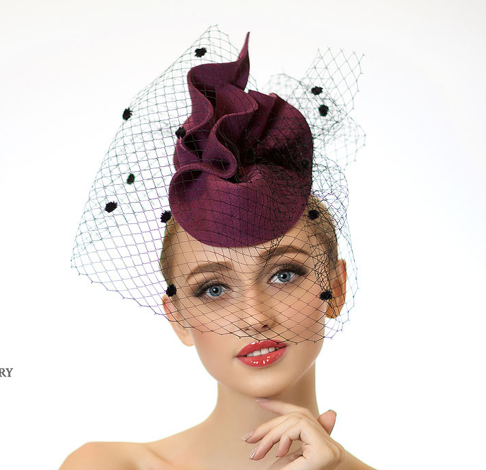 шляпка, вечерняя шляпка, шляпка для скачек, Шляпка с вуалью, Анна Андриенко