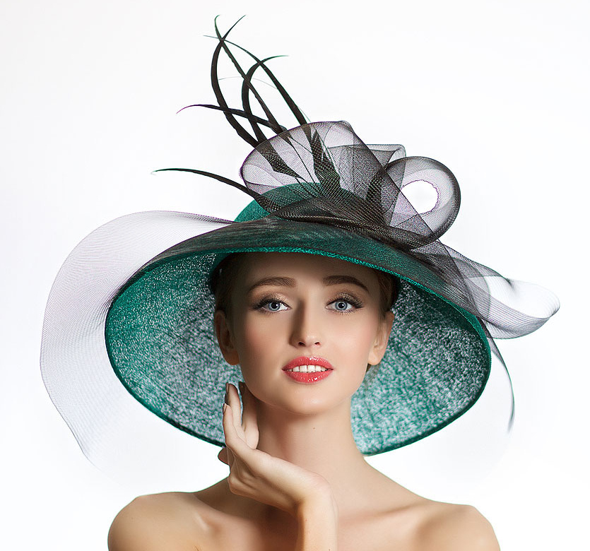 шляпы, шляпа, женская шляпа, купить шляпу, зеленая шляпа, дизайнерская шляпа, Анна Андриенко, шляпа для скачек, шляпа для праздника, шляпа для свадьбы, шляпа для фотосессии