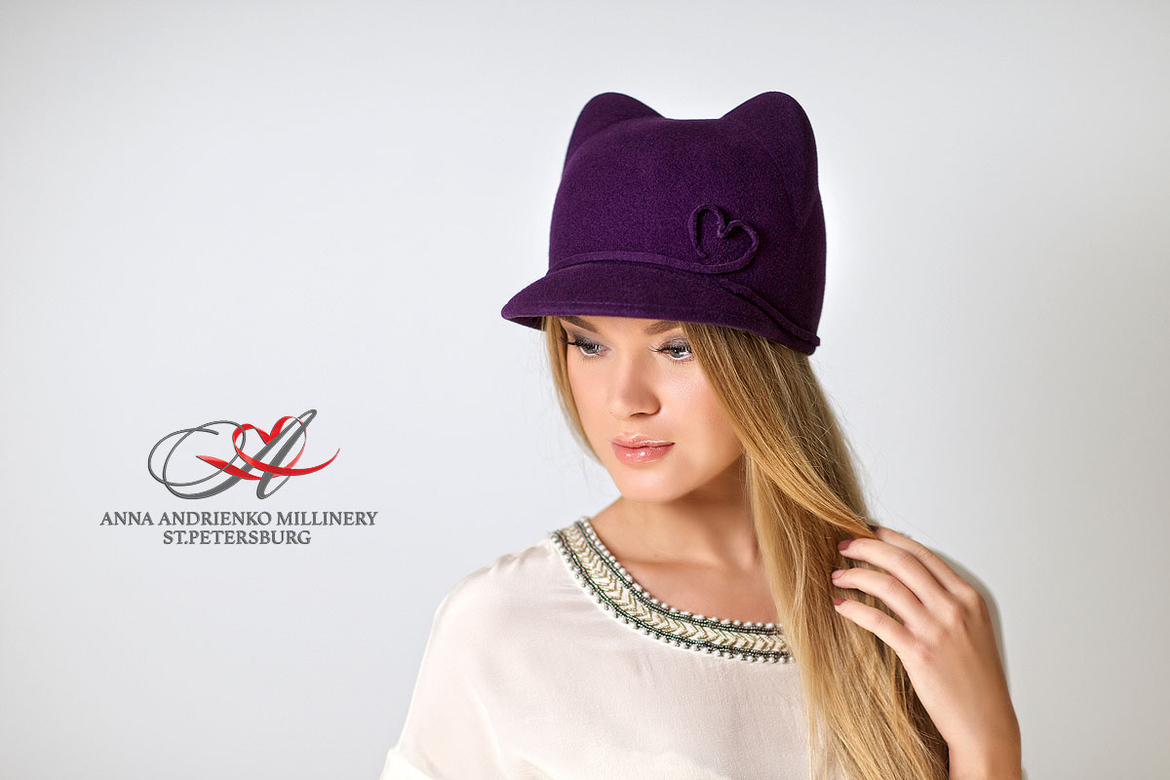 Anna Andrienko, Hat, Hats, handmade, millinery, Анна Андриенко, ручная работа, кепка, кепка из фетра, черная кепка, теплая кепка, купить кепку, осенняя кепка, зимняя кепка, весенняя кепка, шляпка, жокейка, шляпка с козырьком, шляпка из фетра , черная шляпка, осенняя шляпка, зимняя шляпка, весенняя шляпка, кепка с ушками, кепка кошка, кошка, Шляпка с ушками, стильная шляпка, модная шляпка, стильная кепка, женская кепка, Модная кепка