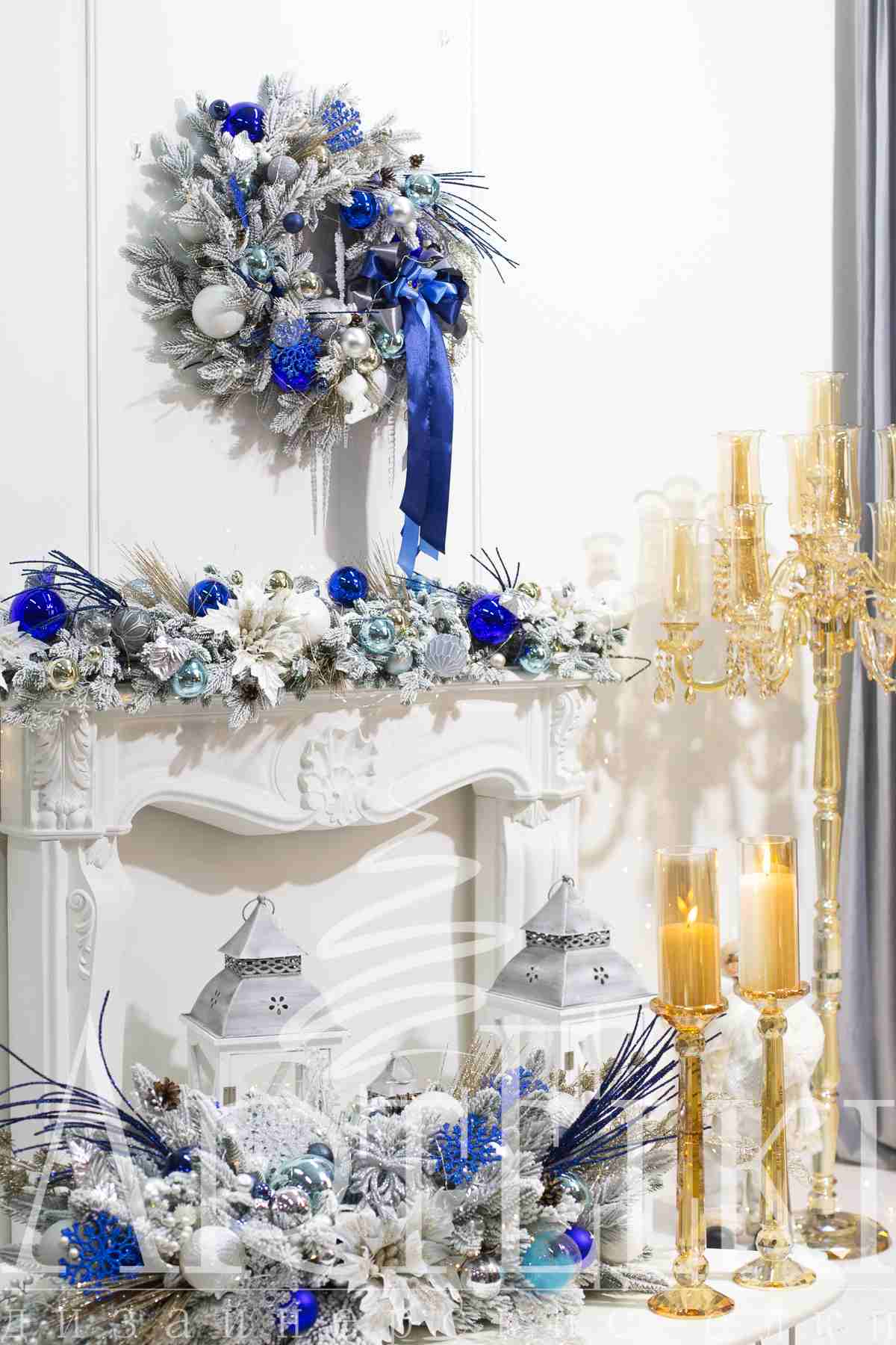 Новогодний декор для дома и офиса, комплект "Морозный рассвет"