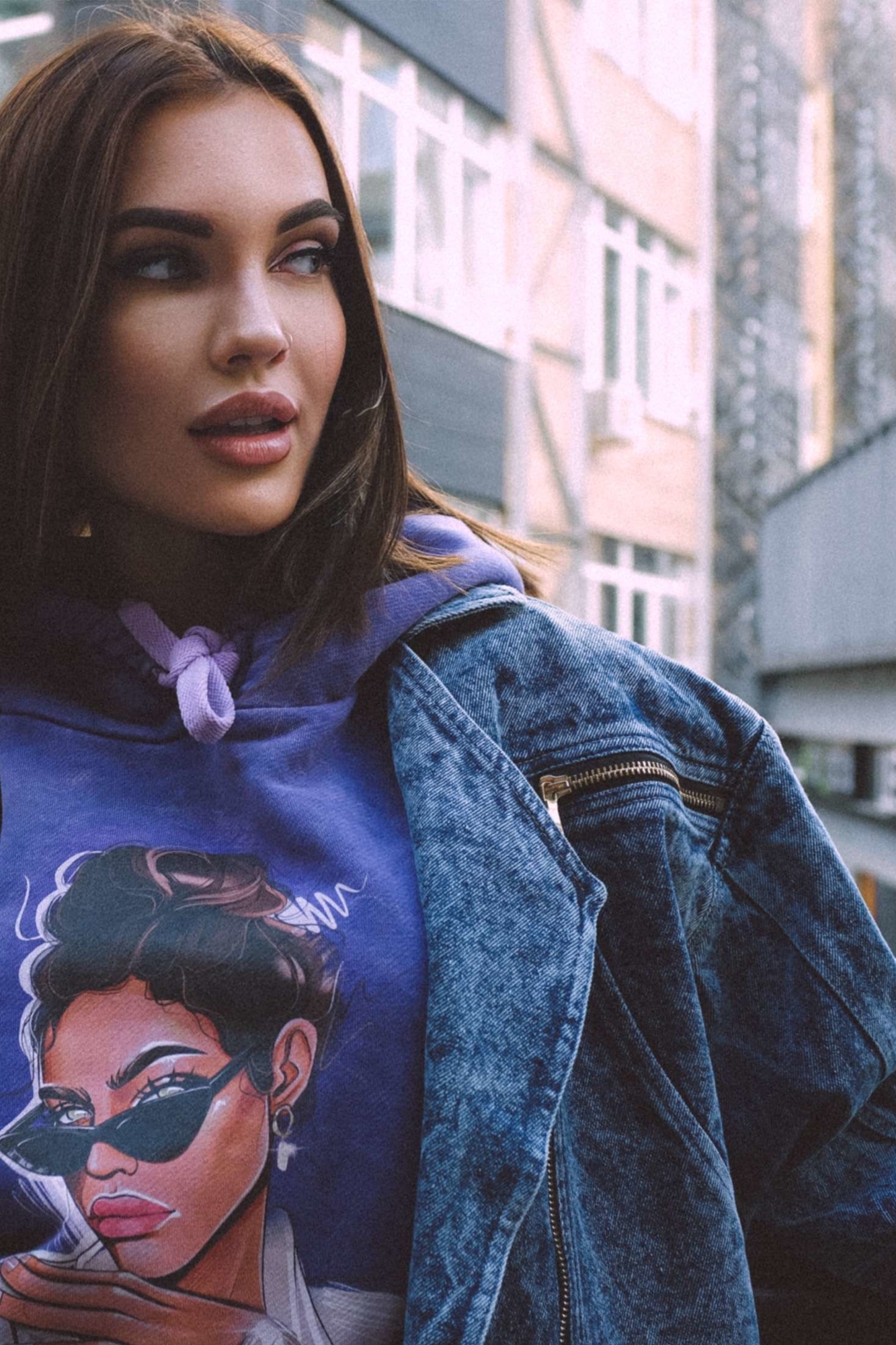 Джинсовая косуха в стиле 90х, темная вареная