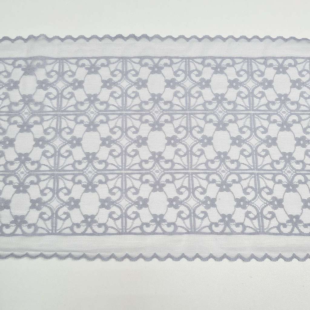 Кружево гипюр цветочные замки на сером