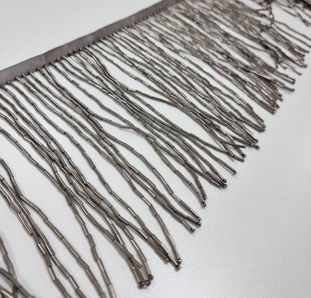 Тесьма со стеклярусом. Черный перламутр