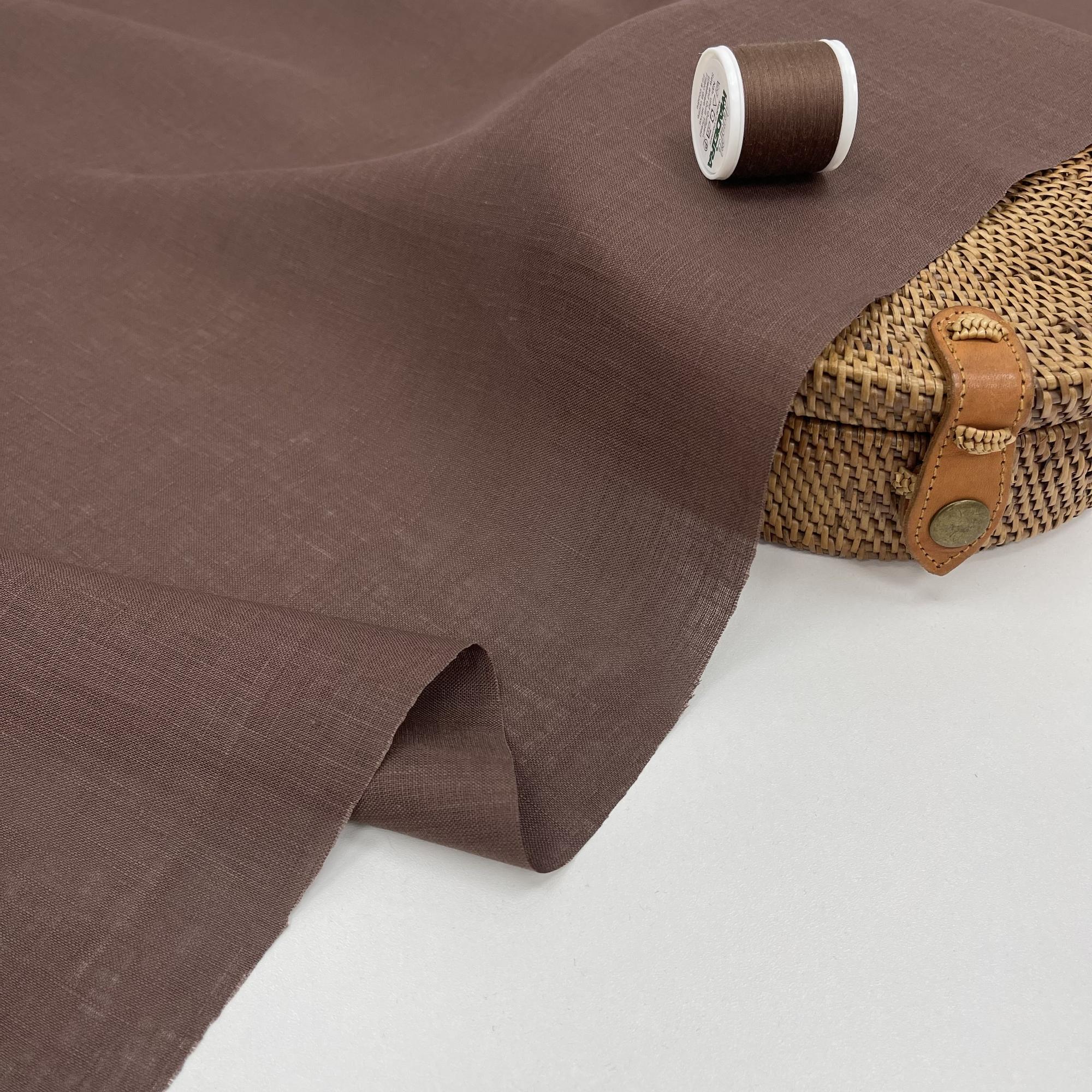 Лен с шелковым финишем. Коньячный