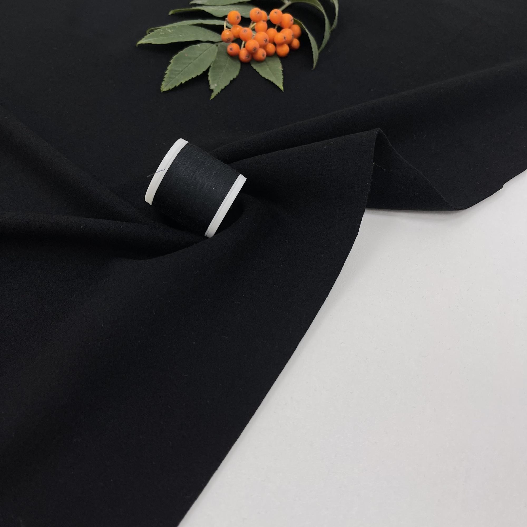 Велюровый двусторонний трикотаж с кашемиром. Черная зола