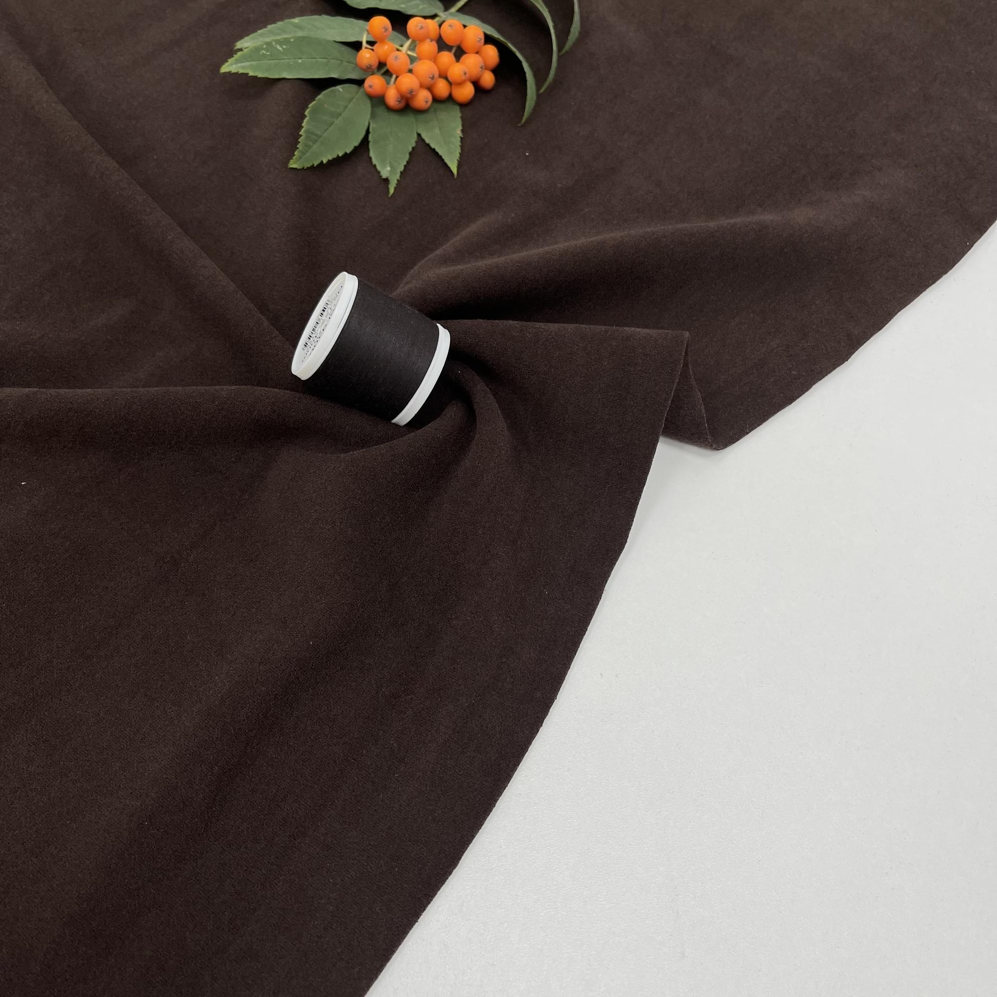 Велюровый двусторонний трикотаж с кашемиром. Шоколадная конфета