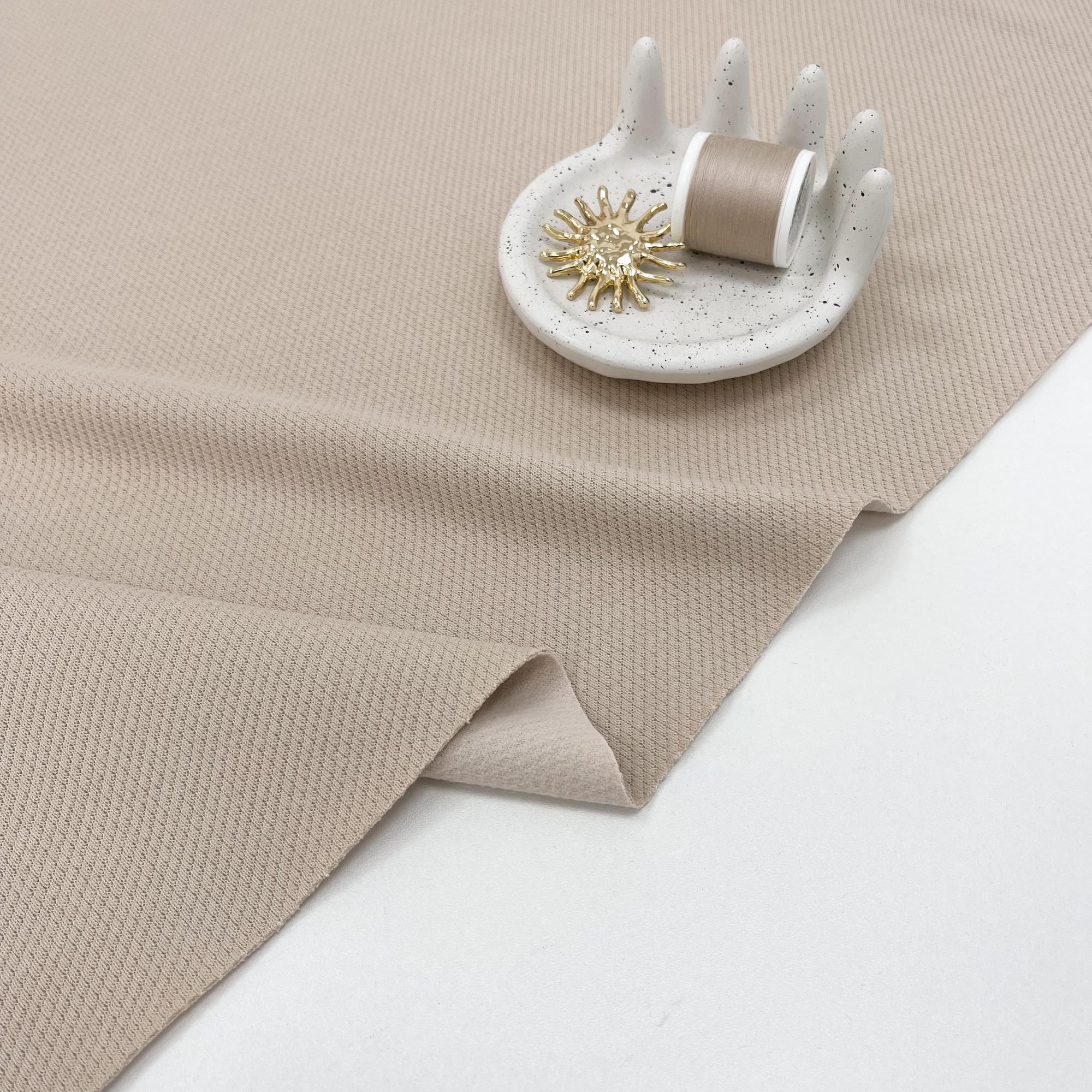 Фактурный дабл трикотаж с начесом. Латте с халвой