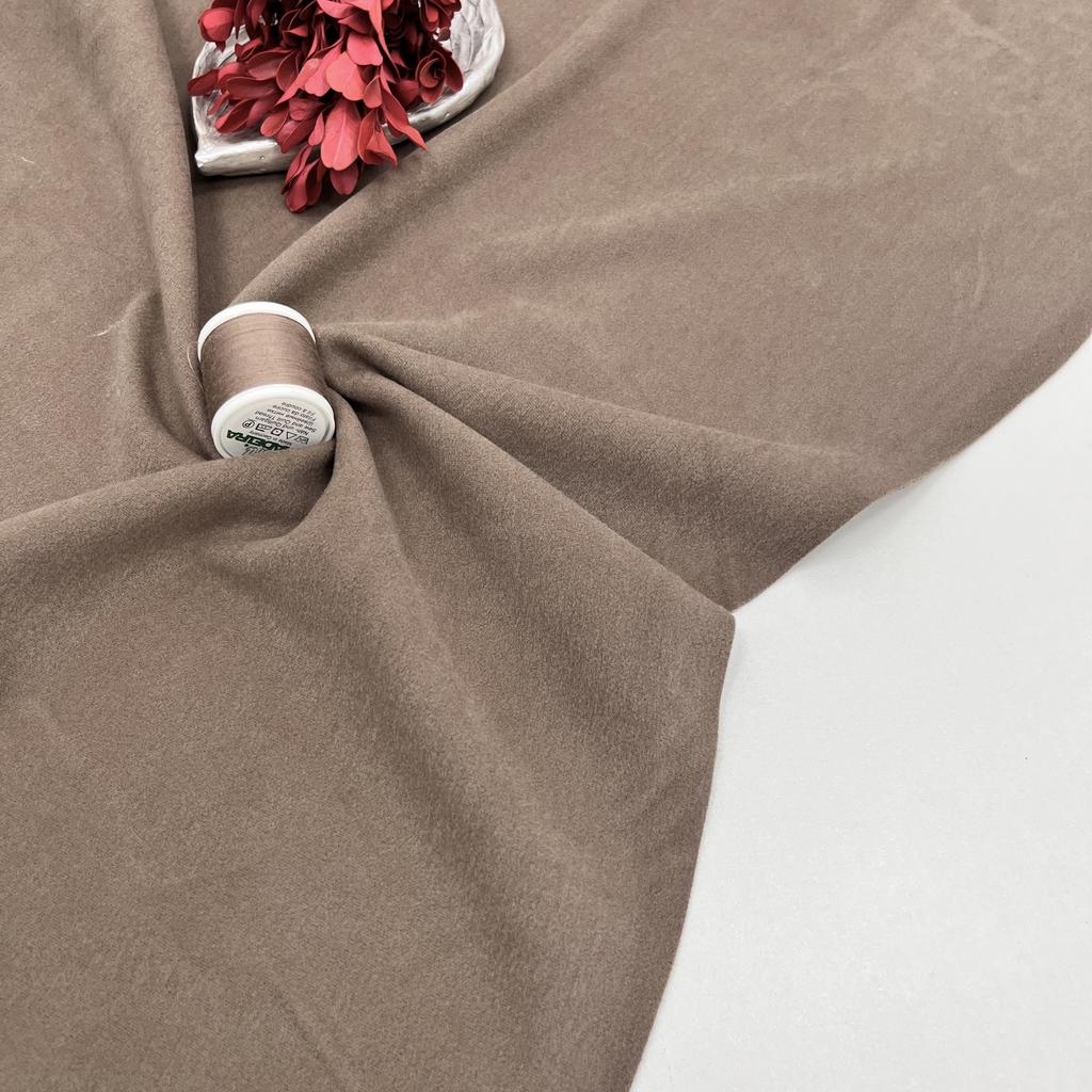 Велюровый двусторонний трикотаж с кашемиром. Булочка с корицей