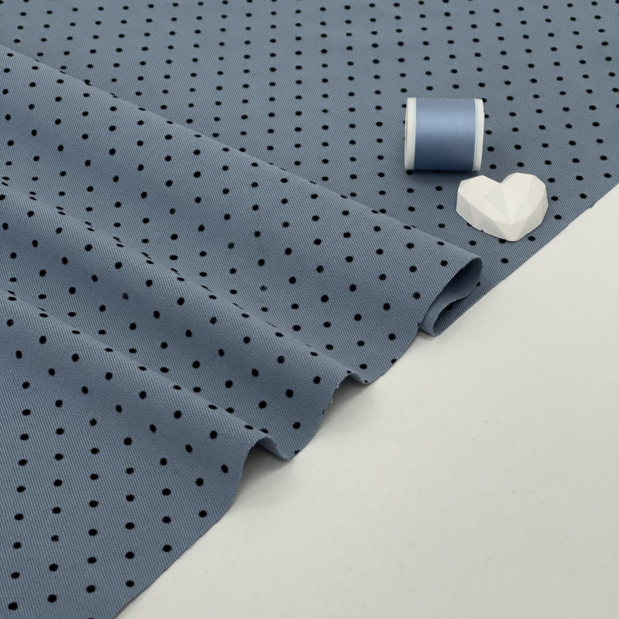 Костюмный твил с бархатным горошком. Джинсовые веснушки