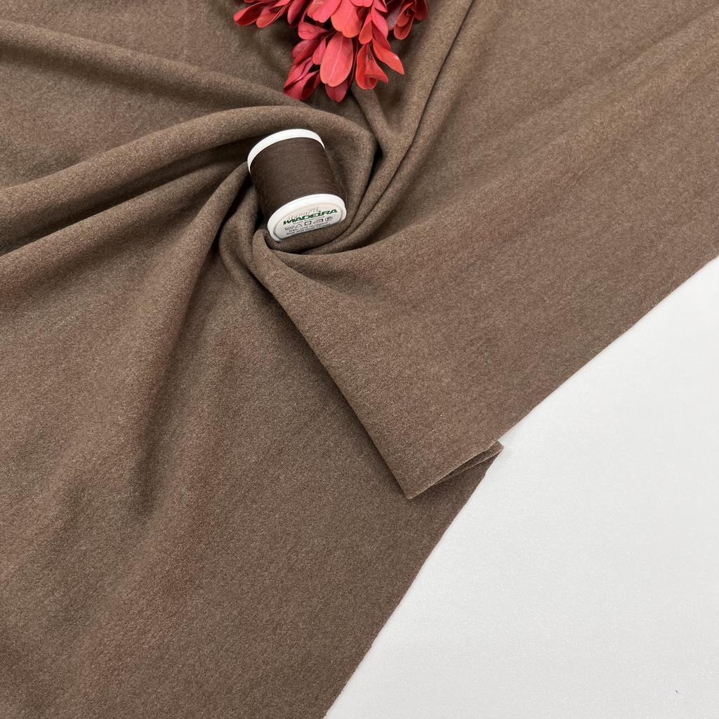 Велюровый двусторонний трикотаж с кашемиром. Мускатный орех