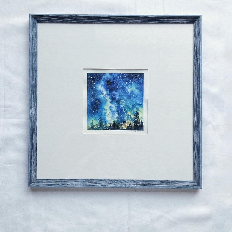 Картина акварелью "Звёздные мотивы" vol.1