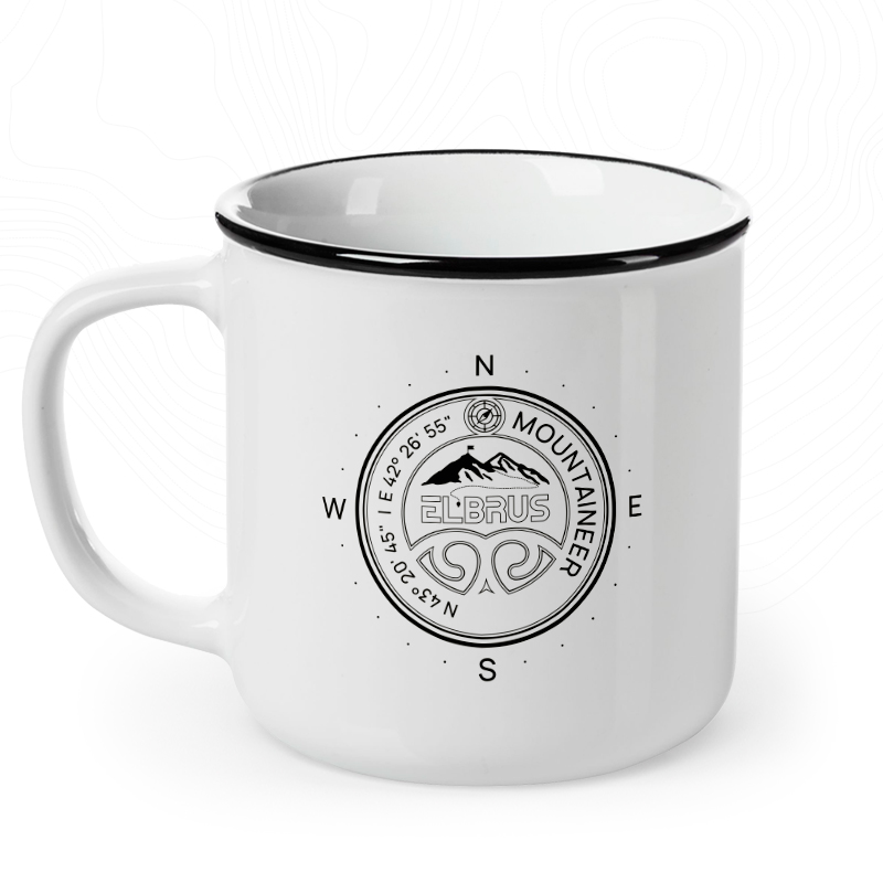 Кружка белая, средняя «Компас»