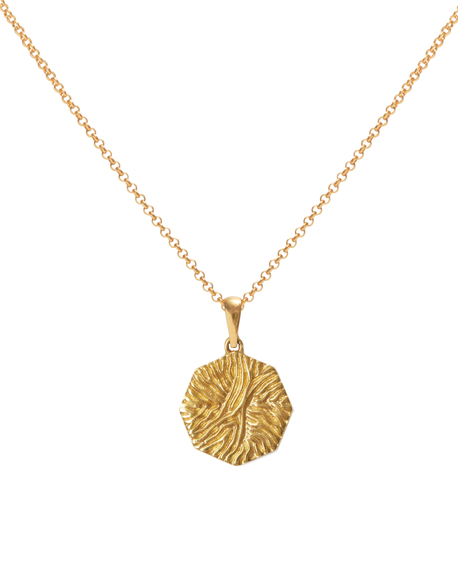 Подвеска ALBA с восьмиугольной монетой с позолотой