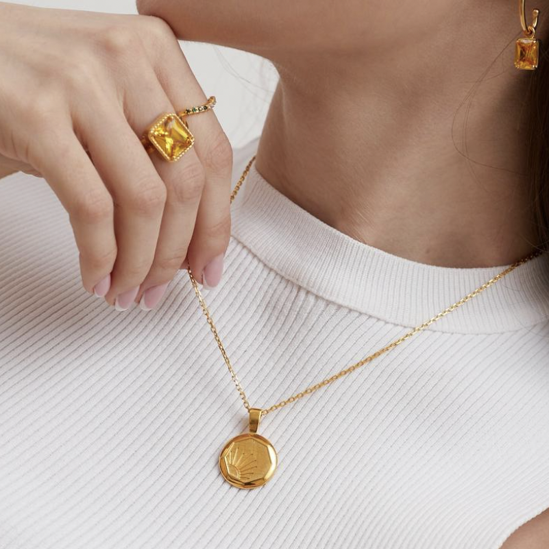 Подвеска FOGGIA с солнцем с позолотой