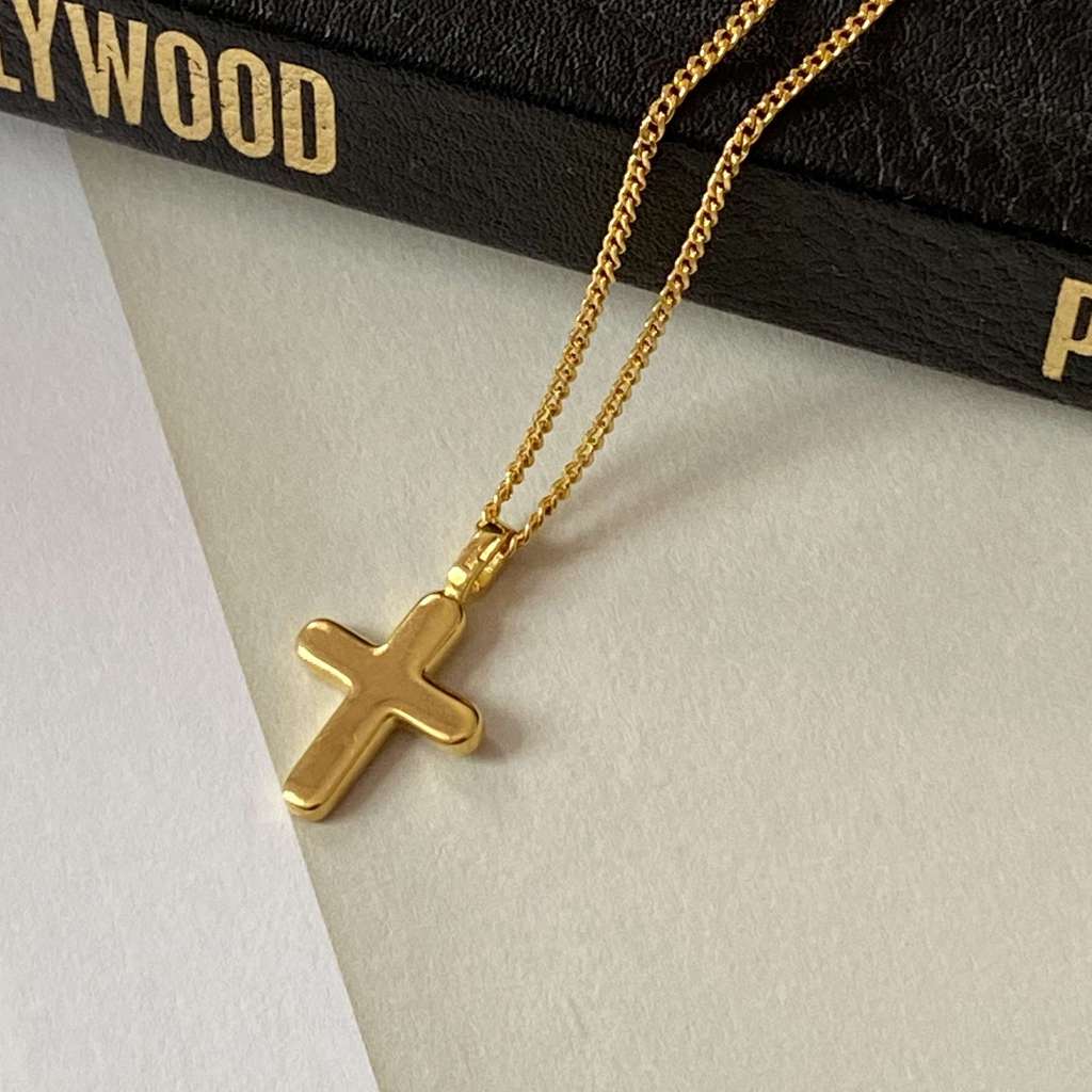 Подвеска ASTI с двусторонним крестиком с позолотой