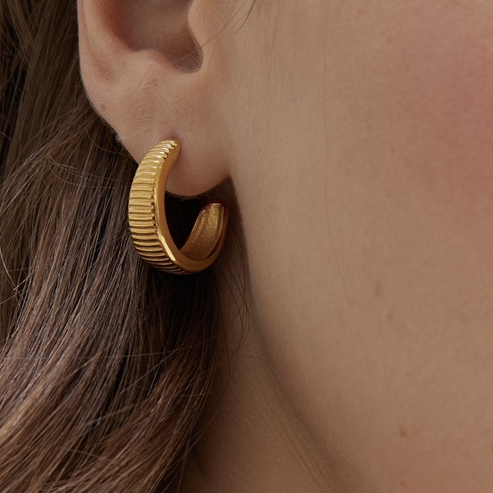 Серьги-хулахупы TAORMINA с позолотой