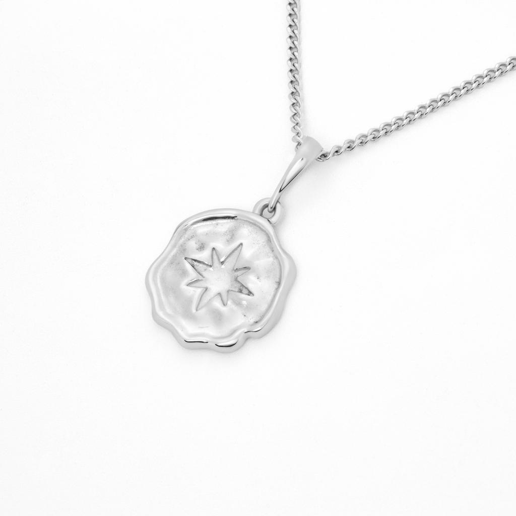 Подвеска-печать AMELIA с путеводной звездой с родиевым покрытием