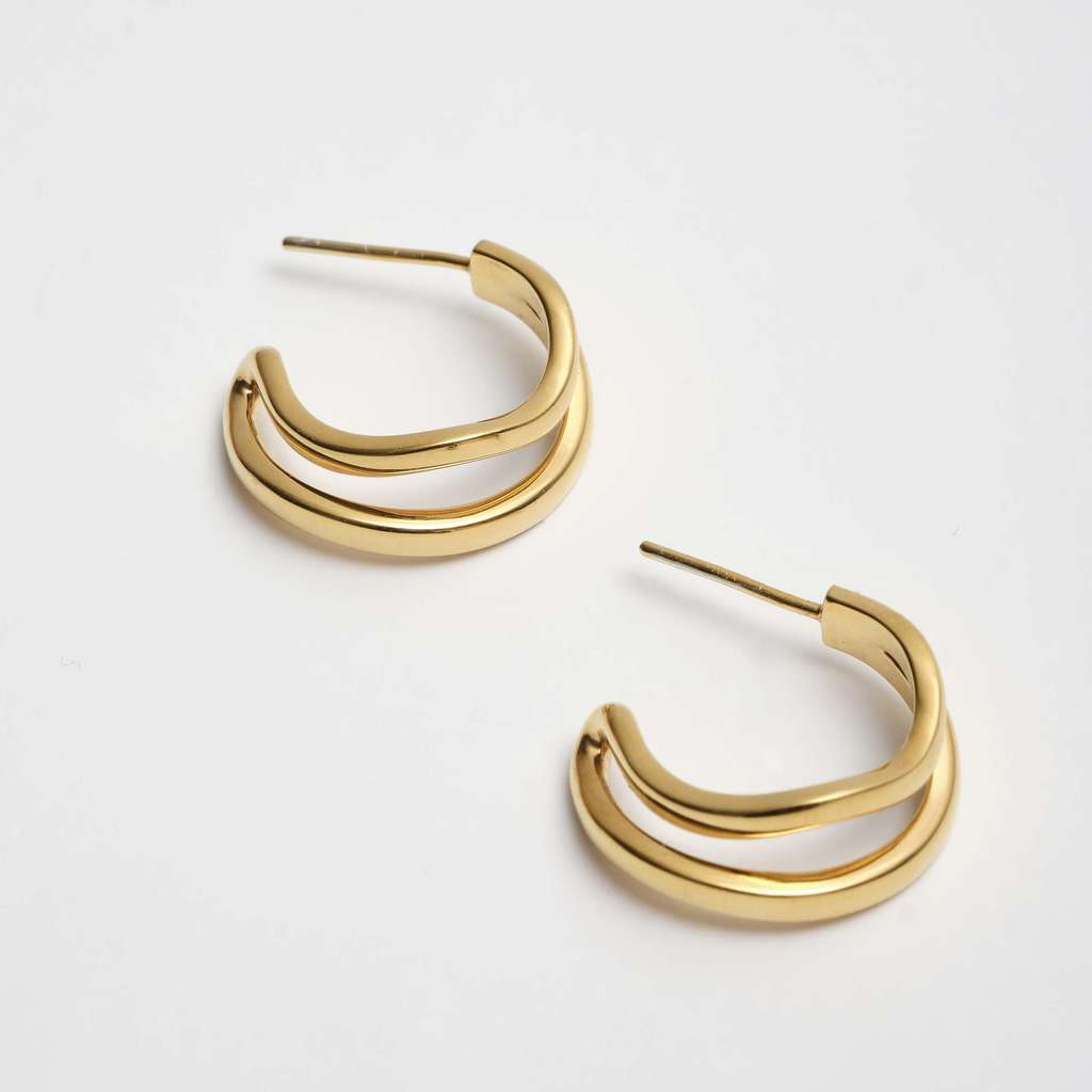 Серьги-хулахупы LATINA с позолотой