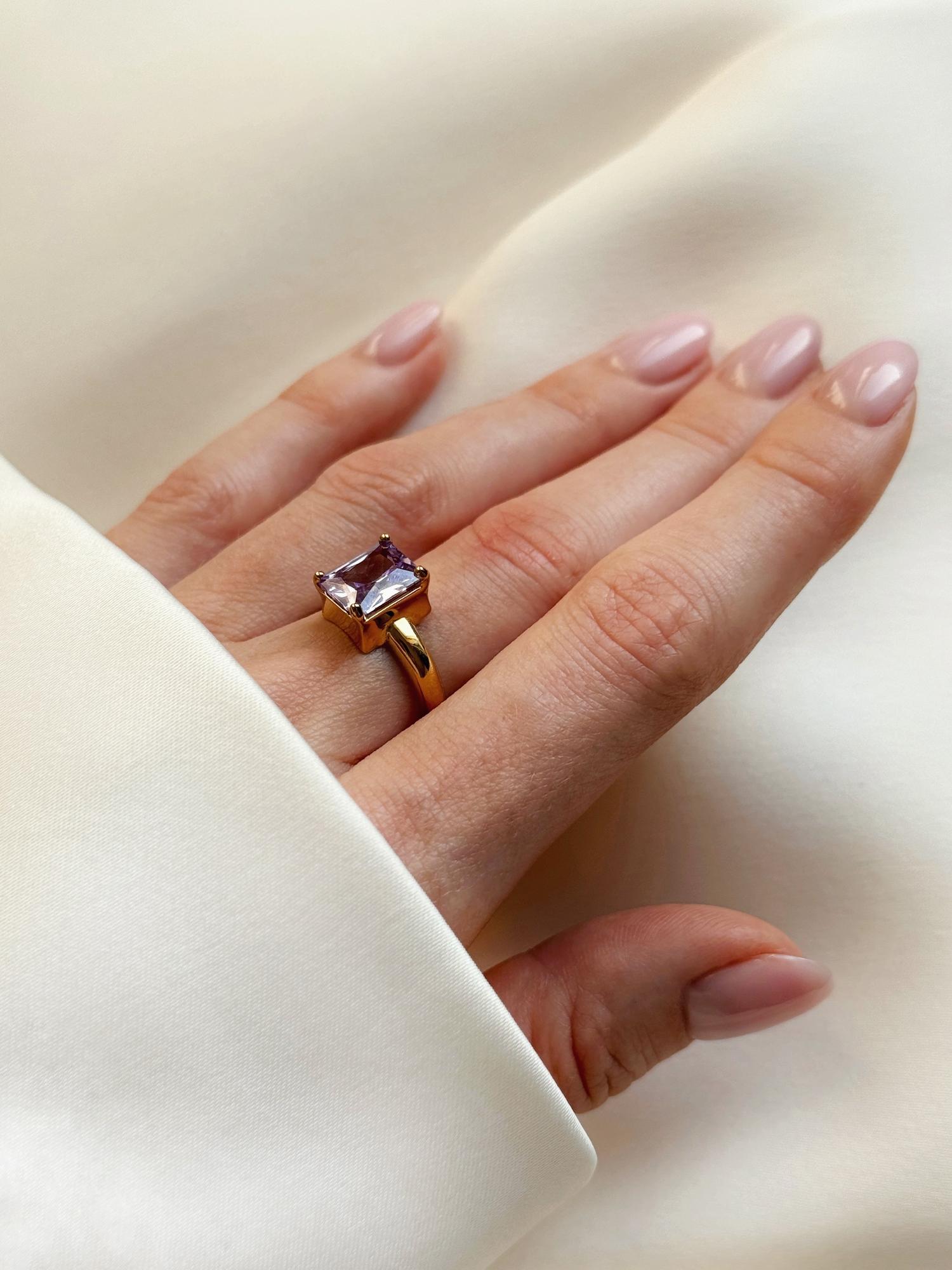 Кольцо PALERMO с аметистовым фианитом