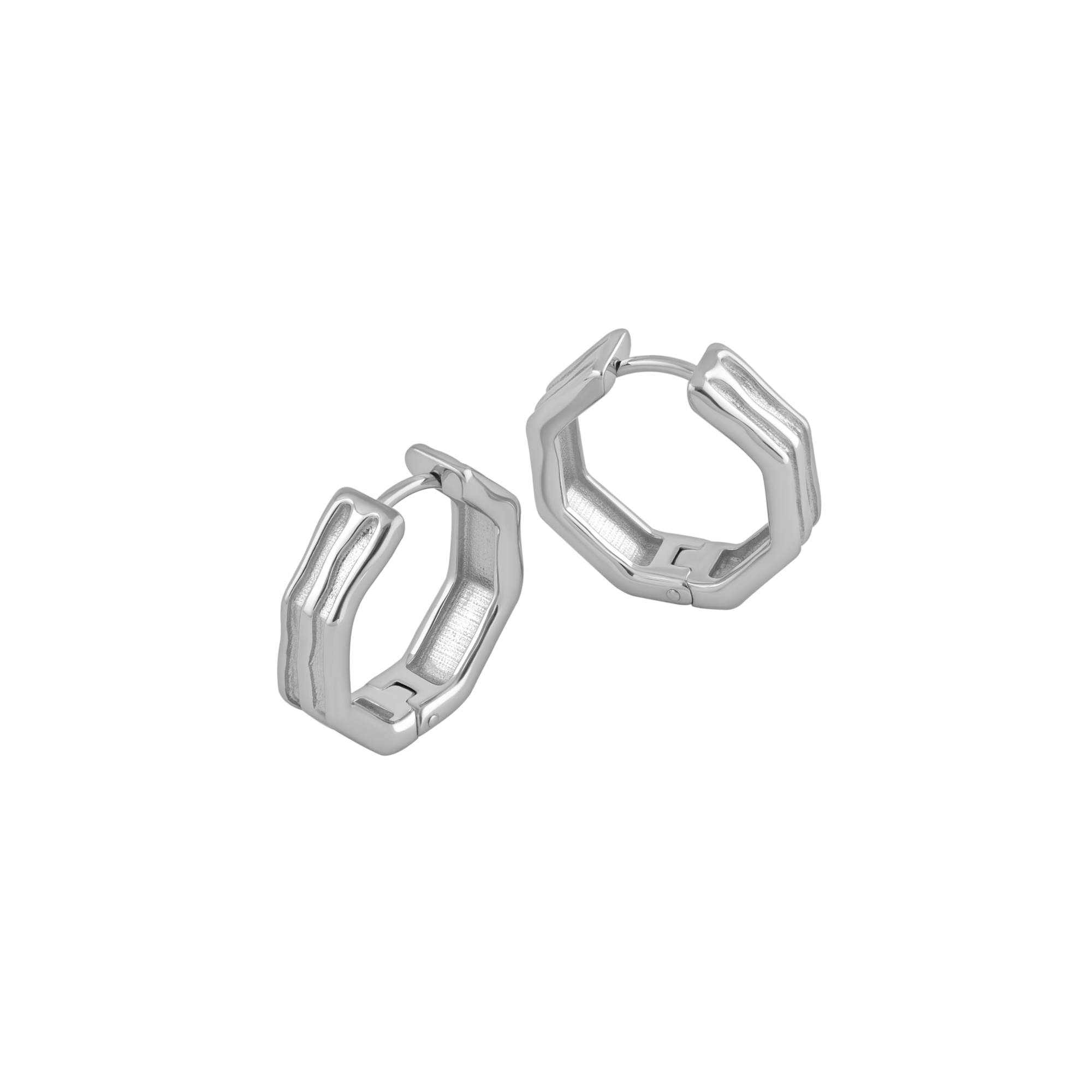 Серьги-кольца FORMIA в родиевом покрытии