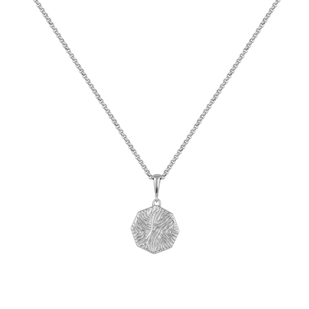 Подвеска ALBA с восьмиугольной монетой с родиевым покрытием