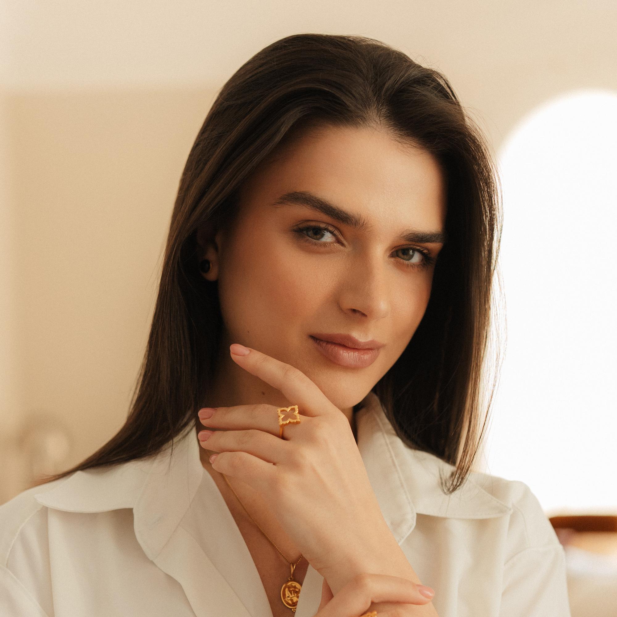 Кольцо PEONIA с позолотой