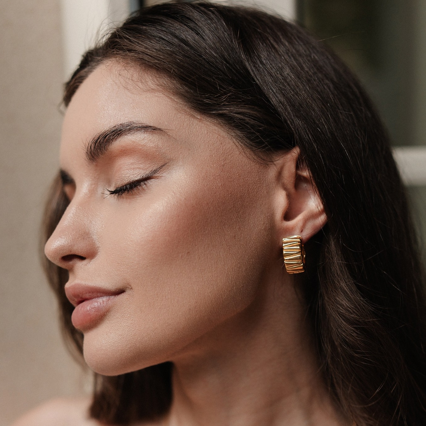 Серьги-кольца SIENA с позолотой