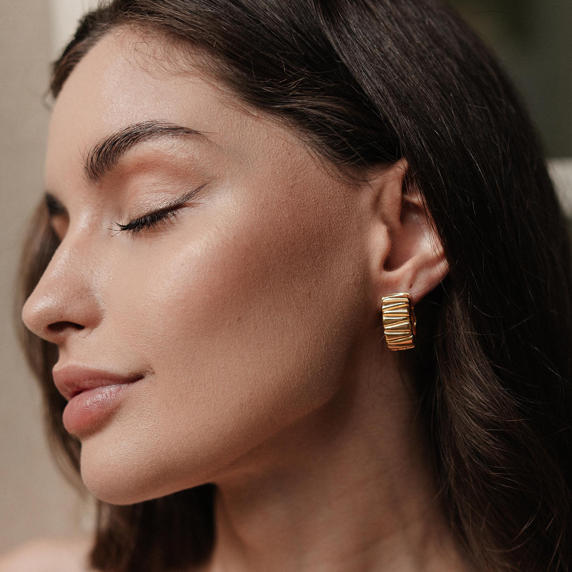 Серьги-кольца SIENA с позолотой