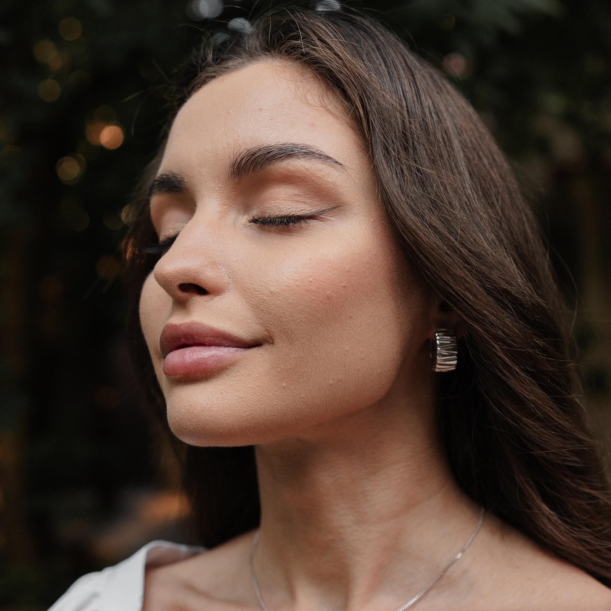 Серьги-кольца SIENA в родиевом покрытии