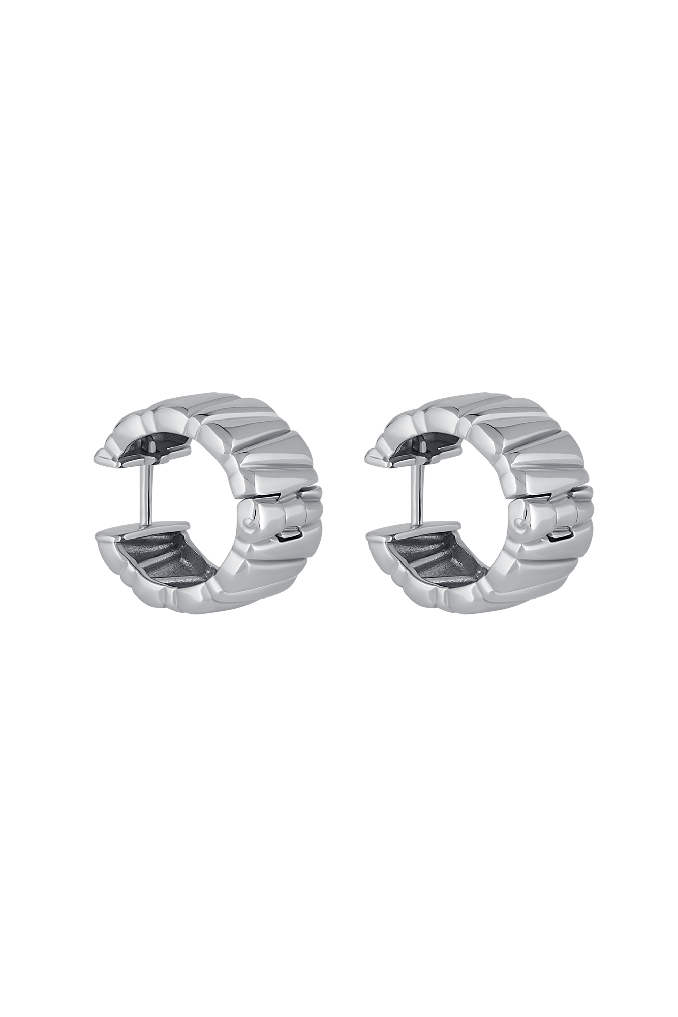Серьги-кольца SIENA в родиевом покрытии