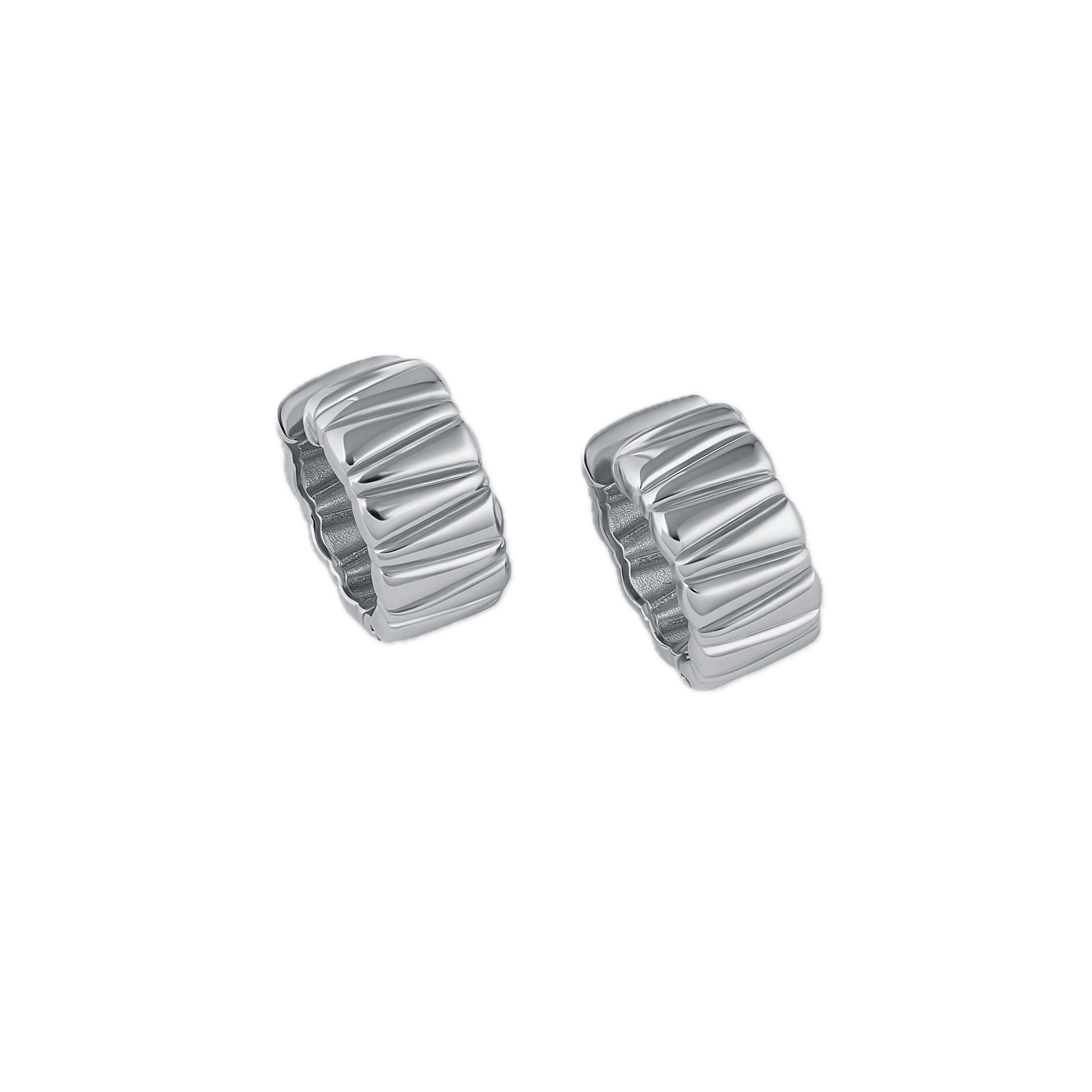 Серьги-кольца SIENA в родиевом покрытии