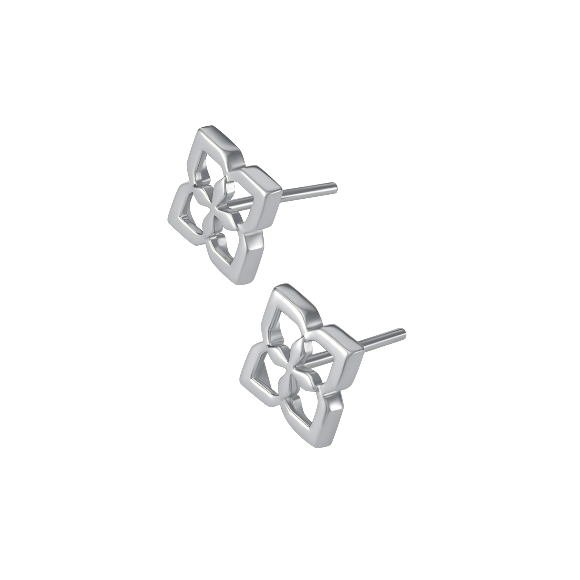 Серьги-пусеты LILA с родиевым покрытием