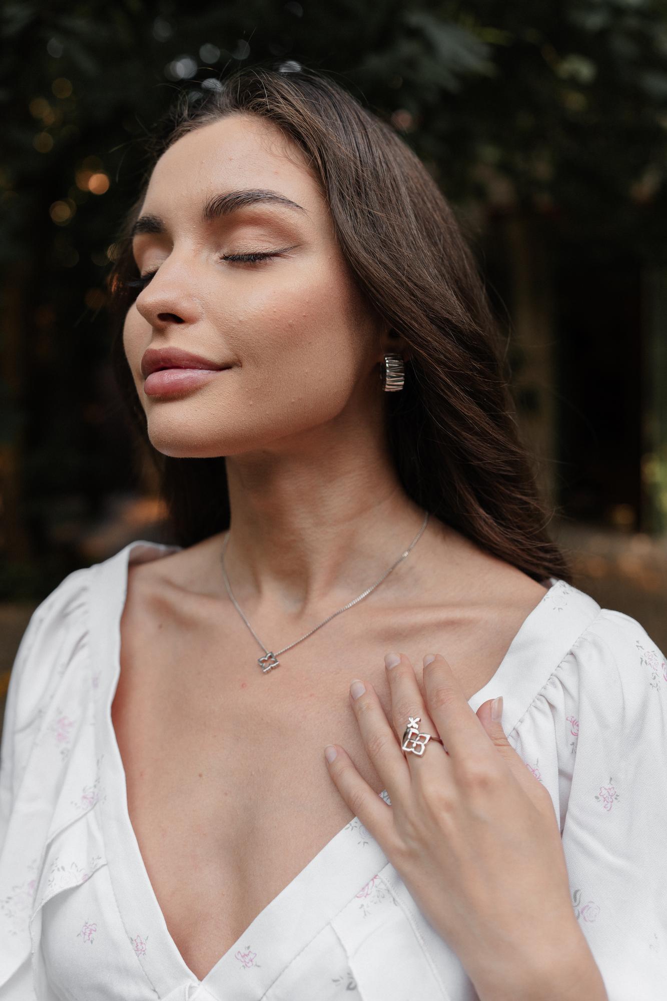 Кольцо VIOLETTA с родиевым покрытием