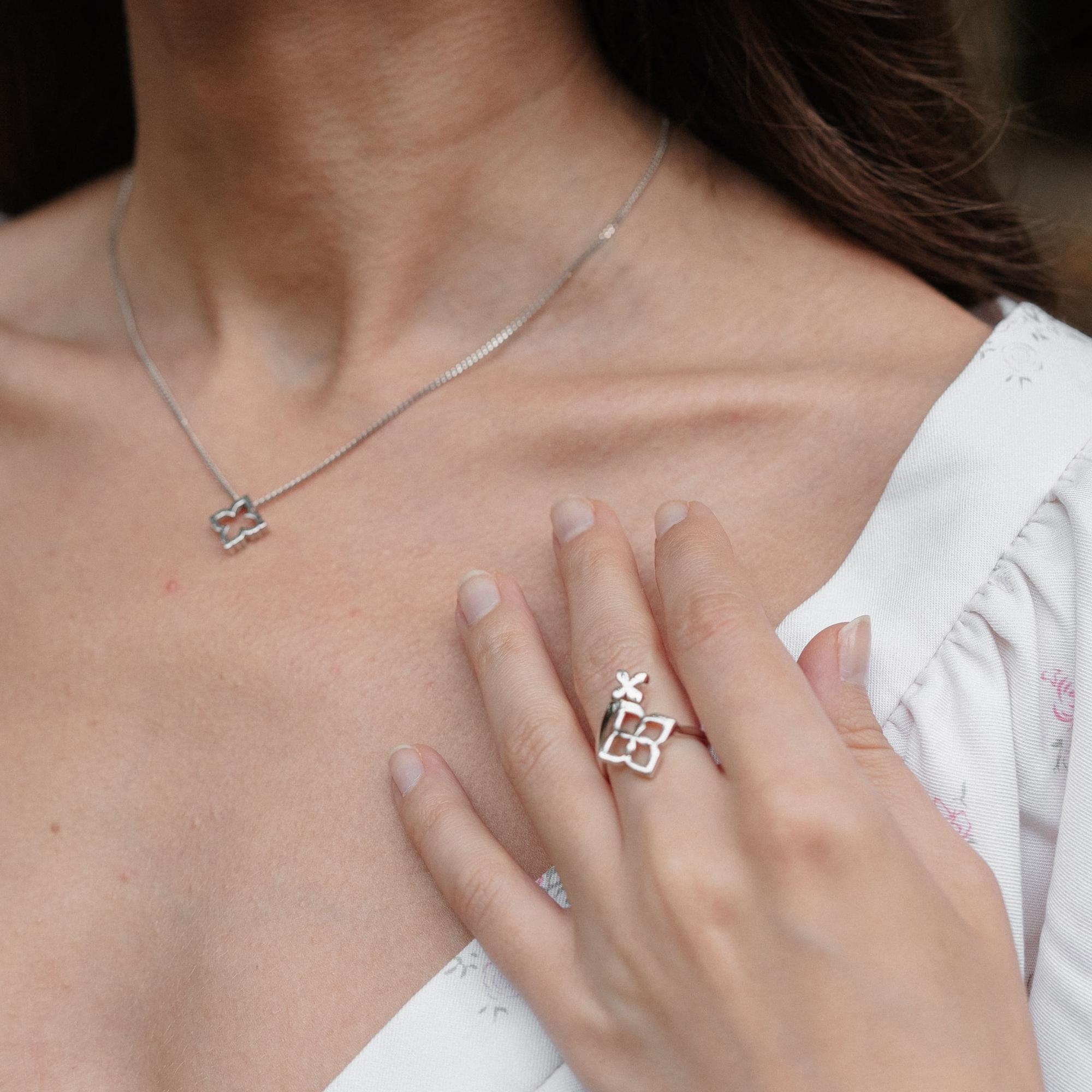 Кольцо VIOLETTA с родиевым покрытием