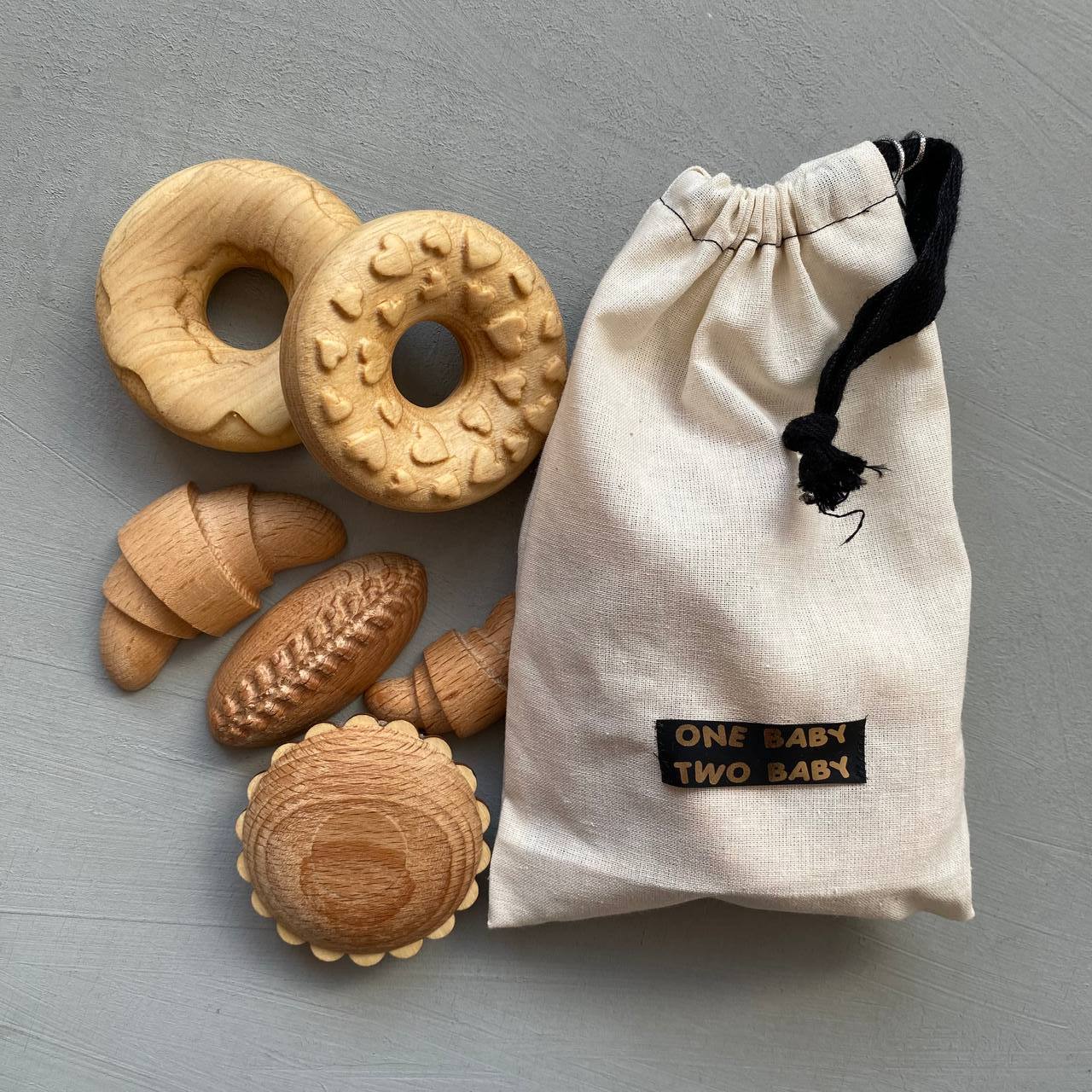 Набор еды из дерева "Сдоба"