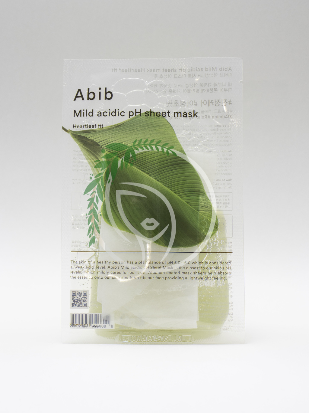 Успокаивающая тканевая маска Abib Mild Acidic pH Sheet Mask Heartleaf Fit 30 ml