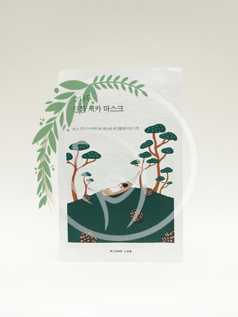 Успокаивающая тканевая маска с экстрактом игл сосны Round Lab Pine Calming Cica Mask Sheet 1 шт