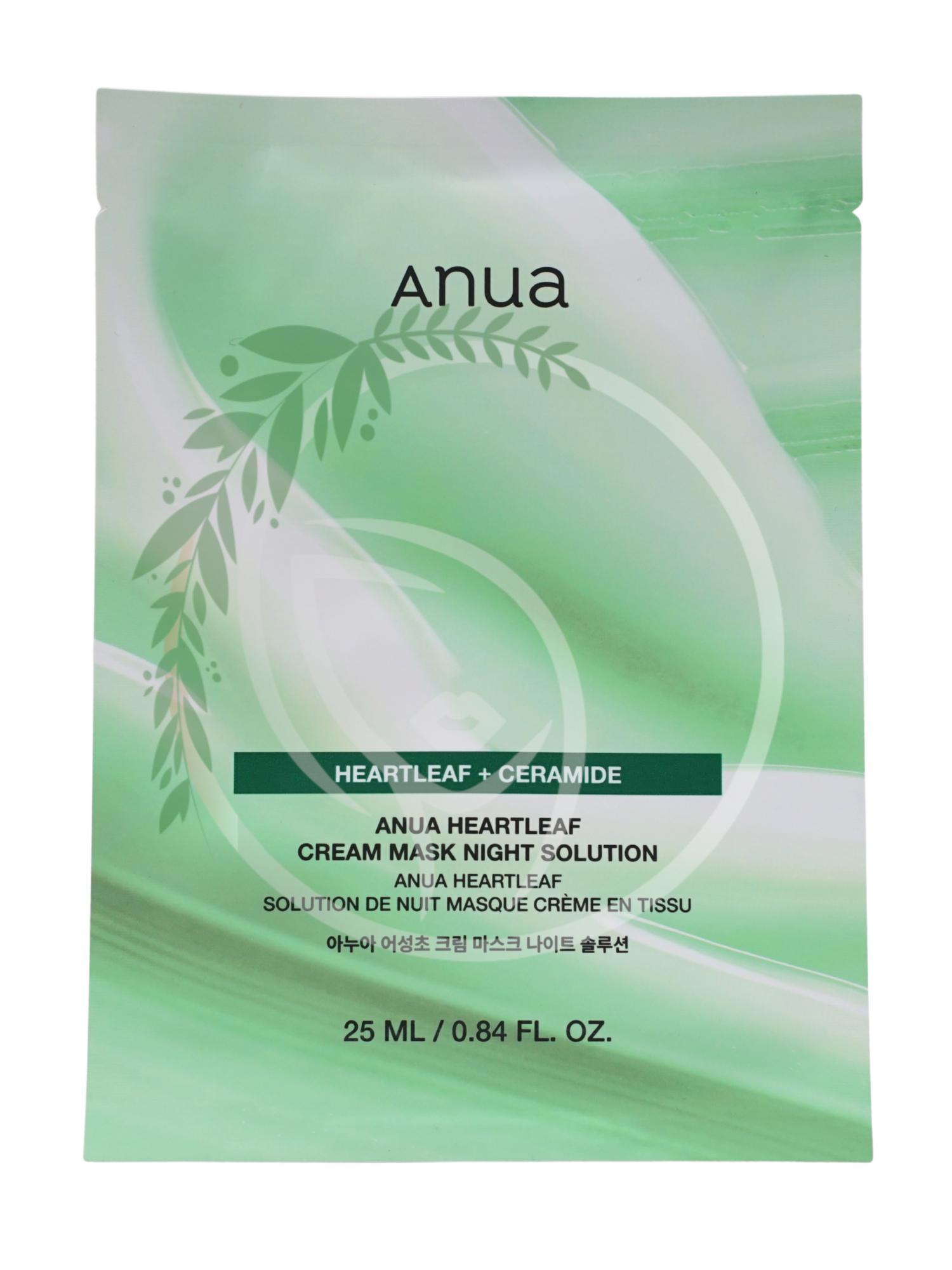 Восстанавливающая ночная тканевая маска Anua Heartleaf Cream Mask Night Solution 1шт
