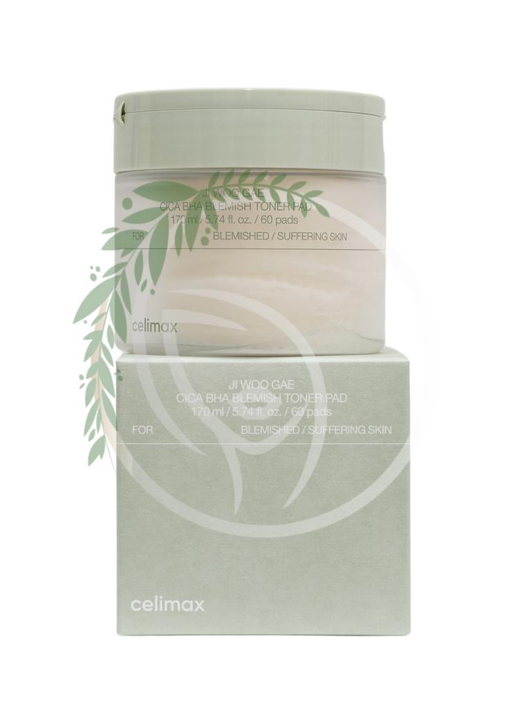 Тонер-пэды для проблемной кожи Celimax Ji Woo Gae Cica BHA Blemish Toner Pad 60шт