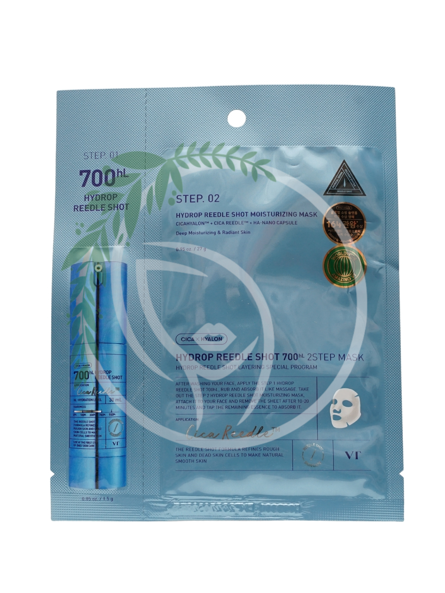 Двухступенчатая тканевая маска VT Cosmetics Hydrop Reedle Shot 700hL 2 Step Mask 1 шт