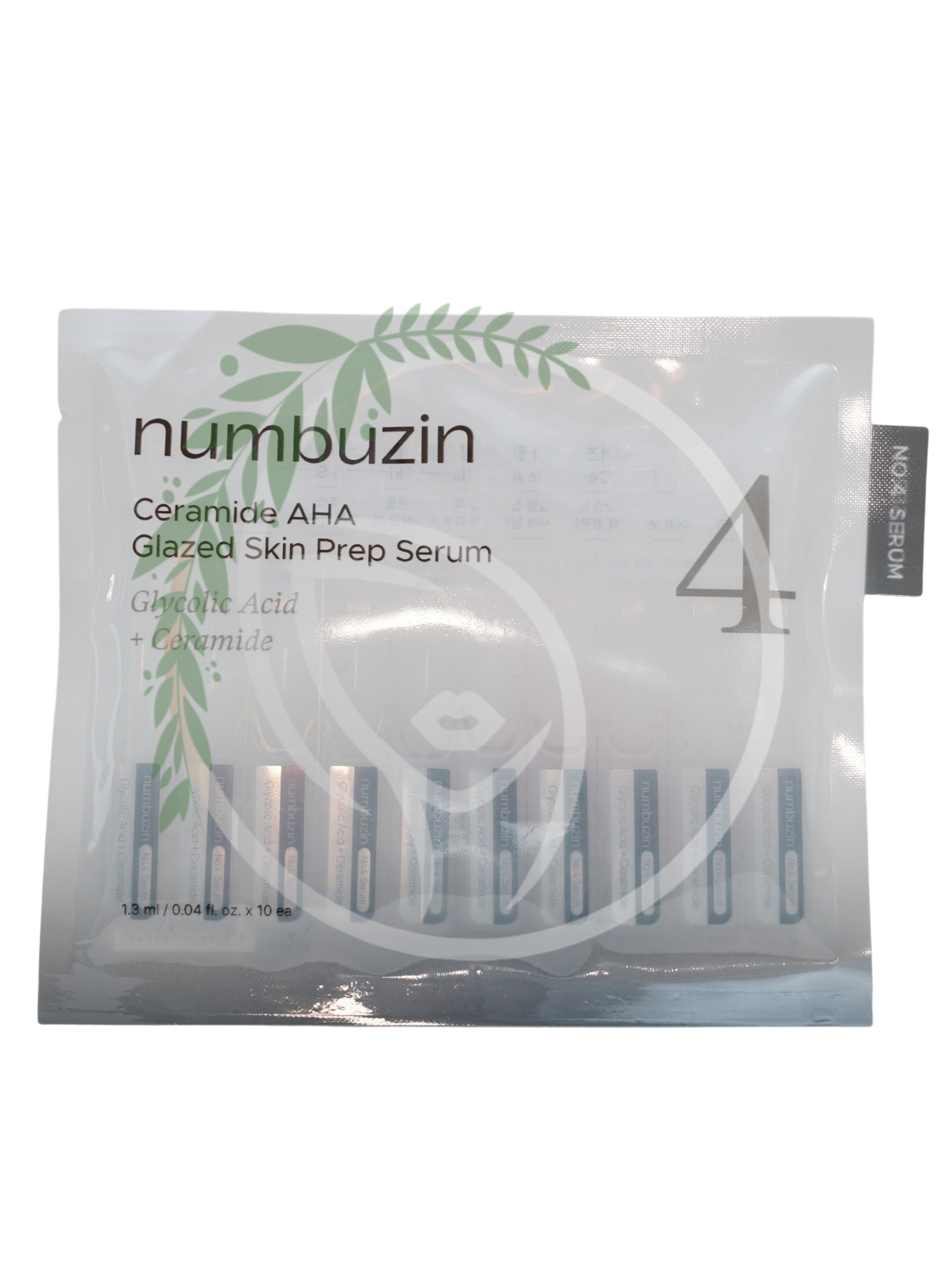 Сыворотка с керамидами и кислотами Numbuzin No.4 Ceramide AHA Glazed Skin Prep Serum 1,3ml*10шт